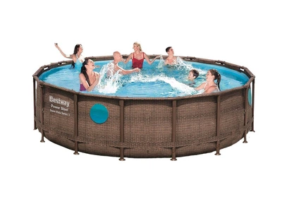 Каркасний басейн Bestway 19480 л 488х122 см ПВХ Коричневий (IP-171276)