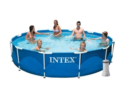 Каркасный бассейн Intex 6503 л 366x76 см ПВХ с лестницей и насосом 2006 л/ч Синий (IP-172510)