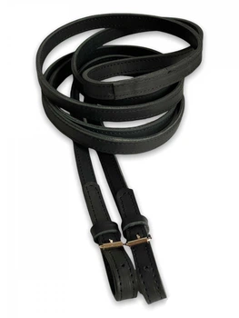 Поводья для лошади Horse Stall кожаные двойные черные 250см
