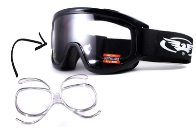 Захисні окуляри маска Global Vision Windshield Clear AF прозорі (є можливість купити інші кольори лінз) з діоптрійною вставкою