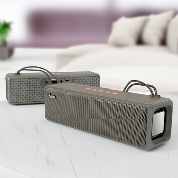 Беспроводная портативная Bluetooth колонка Hoco HC3 (Bluetooth 5.0, AUX, USB, MicroSD) - Серый