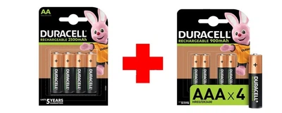Акумулятор Duracell AA 2500 мАг + AAA 900 мАг