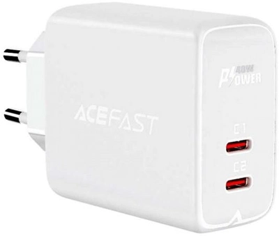 Сетевое зарядное устройство AceFast A9 PD (USB-C+USB-C) 40W Black