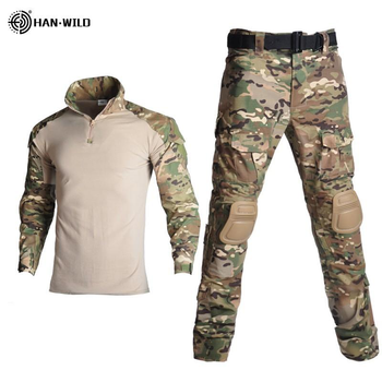 Тактичний військовий костюм HAN WILD G2 Multicam Убакс і Штани із Захистом колін XL Мультикам HWM00268