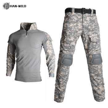 Тактичний військовий костюм HAN WILD ACU MM14 PIXEL Убакс і Штани із Захистом колін XL Піксельний камуфляж HWP00268