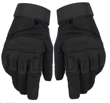 Тактичні рукавички із закритими пальцями літні з кісточками Чорні
