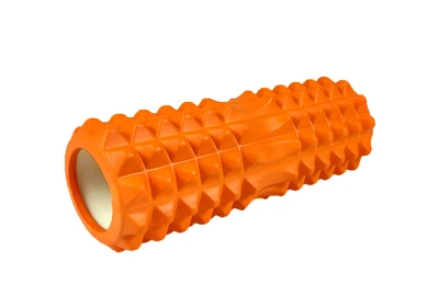 Масажний ролик EasyFit Grid Roller v1.2 33 см помаранчевий (ролик-валик для МФР та йоги, масажер для спини, ніг, рук, шиї)