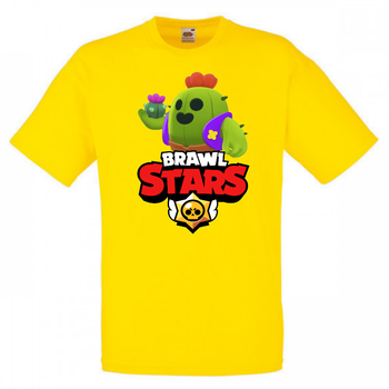 Футболка дитяча Бравл Старс Спайк (Brawl Stars Spike) жовта 140 см