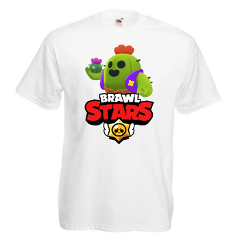 Футболка дитяча Бравл Старс Спайк (Brawl Stars Spike) біла 152 см