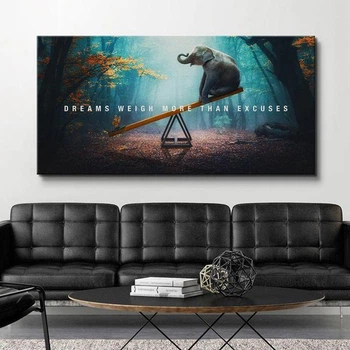Картина мотивационная Холстович Dreams Weight More 90х180 см. Мотивационная картина для офиса или кабинета