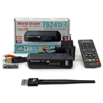 Комплект: ТВ-ресивер World Vision T624D3 + USB Wi-Fi адаптер