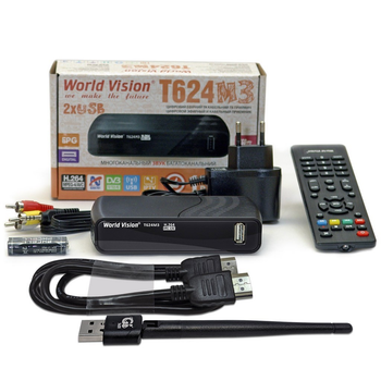 Комплект: ТВ-ресивер World Vision T624M3 + USB Wi-Fi + HDMI