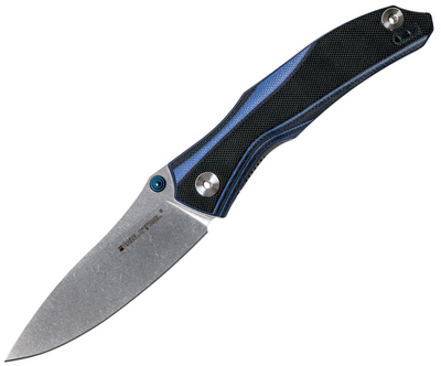 Карманный нож Real Steel E802 horus black/blue-7432 (E802-horusbl/blue-7432)