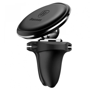 Автодержатель Baseus Magnetic Air Vent Car Mount With Cable Clip/360°/4–6 " black