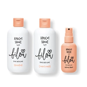 Набор BILOU Apricot Shake Set средств по уходу за волосами "Абрикосовый коктейль": шампунь, кондиционер, спрей 