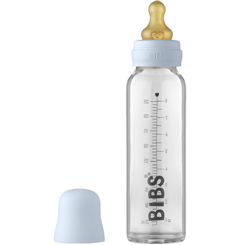 Скляна пляшка BIBS Baby Blue набір латексний 225 мл