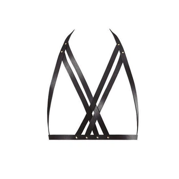 Портупея Bijoux Indiscrets MAZE - Halter Bra Harness Black (SO2683)