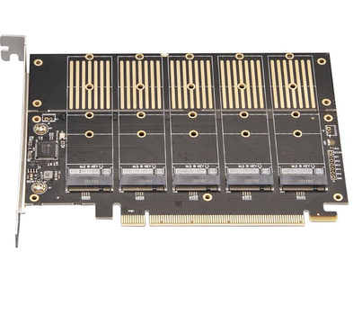 Контроллер Frime WCH382L (ECF-PCIEtoSSD010) PCI-E-5xM.2 (B Key)
