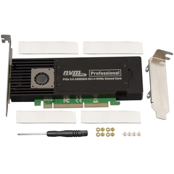 Плата расширения Frime (ECF-PCIEtoSSD014.LP) PCI-E-4хM.2, ASM2824