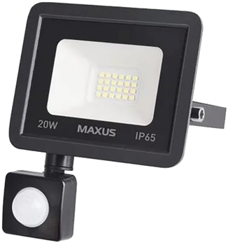 Прожектор світлодіодний MAXUS FL-04 20W 5000K з датчиком руху