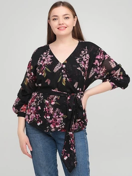Демісезонна блуза на запах Lipsy LPB040719-59 XL (64493XL) Квітковий принт