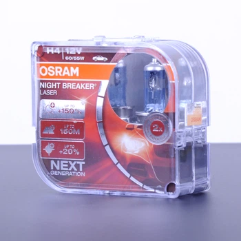 Лампа 12V H4 60/55W +150% Night Laser "Osram" (Box-2шт) (64193 NL-ВОХ) (червона уп) АКЦІЯ
