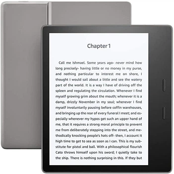 Электронная книга Amazon Kindle Oasis 9th Gen Graphite, 8GB, дисплей 7 E Ink Carta, антибликовое покрытие, подсветка, сенсорный экран, Bluetooth/Wi-Fi, функция чтения вслух, словарь, веб-браузер, плотность 300 dpi, восстановленная, серая - Refurbished