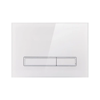 Клавіша змиву Qtap Nest White glass біла SD00038767