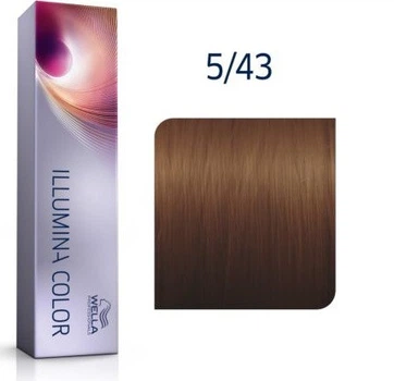 Крем-фарба для волосся Wella Illumina Color 5/43 Світло-коричневий мідно-золотистий 60 мл