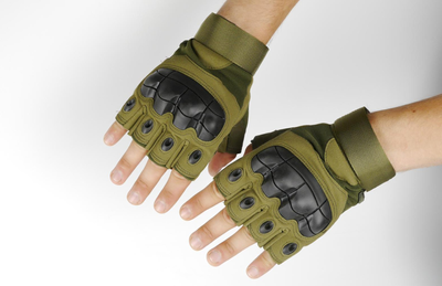 Тактичні рукавички безпалі Green XL