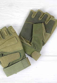 Перчатки армейские Combat Green беспалые военные XL