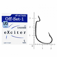 Крючок eXciter model Off-Set - 1 № 1/0 (5 hooks)