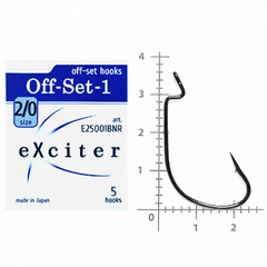Крючок eXciter model Off-Set - 1 № 2/0 (5 hooks)