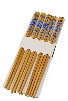 Палички для їжі бамбук (10 пар) 24,5х9х1,5 см 34189