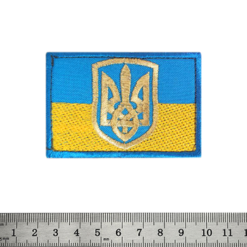 Нашивка на липучці Прапор України з гербом