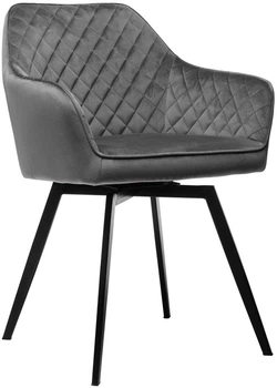 Стул для кухни и гостиной поворотный Vetro Mebel R-63 Серый (R-63-grey/ black)