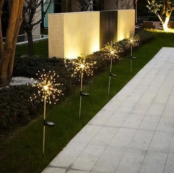 Світлодіодний світильник Феєрверк 90 led на сонячній батареї (садовий, 80см, 10 годин роботи, 2 режими)