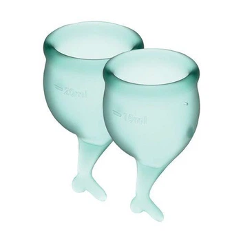 Набор менструальных чаш c мешочком для хранения Satisfyer Feel secure (dark green), 15мл и 20мл