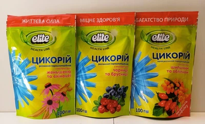 Упаковка растворимого цикория Элит Elite с эхинацеей, черникой, шиповником и облепихой, 3шт по 100г