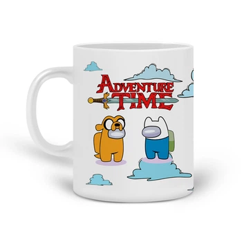 Кружка Амонг Ас Время приключений Фин и Джейк (Among Us Adventure Time Finn & Jake) (20259-2414) Керамика Белый