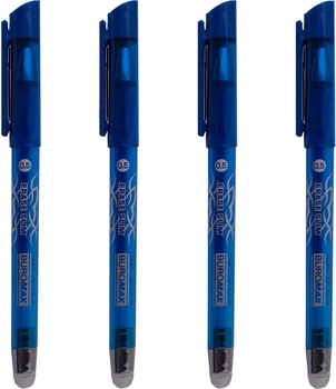 Набір з 4 гелевих ручок Buromax Erase Slim Пиши-стирай 0.5 мм (4 синіх) (BM.8300.Z)