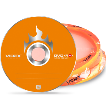 Компакт-диск Videx DVD+R 4.7Gb 16x, 50 шт в упаковке (21022)