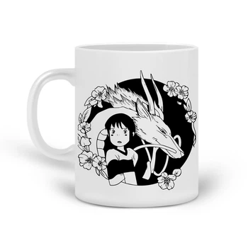 Кружка Унесённые призраками Тихиро Огино Сэн и Хаку (Spirited Away Chihiro Ogino Sen and Haku) (20259-2647) Керамика Белый