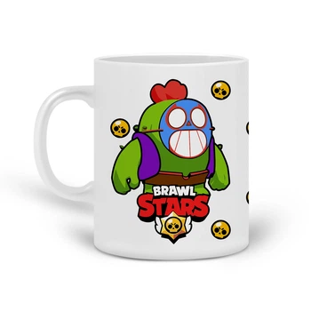 Кружка Бравл Старс Спайк Эль Примо (Brawl Stars Spike with Pin El Primo) (20259-2600) Керамика Белый