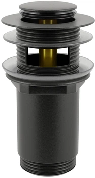 Металлический донный клапан для раковины Wellsee Drainage System матовый черный 182130000 (с переливом)