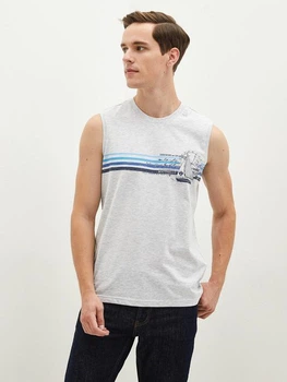 Майка чоловіча LC Waikiki з синьо-блакитними смужками South Blue XXL Сіра (LCW T-shirt -7144)