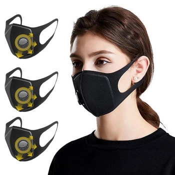 Респіратор маска багаторазова FFP2 з вугільним фільтром Guard Mask (3 шт/уп) Взрослая - 3 шт (3019)