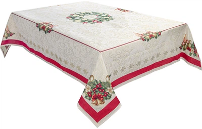 Скатерть гобеленовая Lefard Home Textile новогодняя с люрексом Corona Natale 140x140 см (8407007161536)