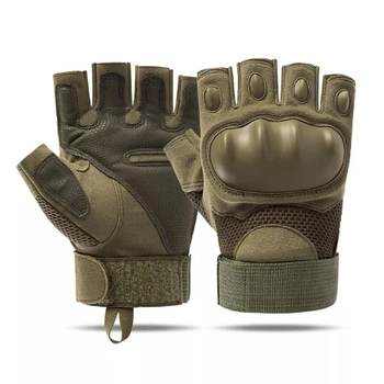 Тактические перчатки Jungle Storm (полупальцы) L, зеленые