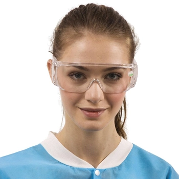 Захисні окуляри пластикові Dochem тип Мото прозорі лінзи та оправа (6952367903347)